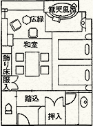 イメージ：楽水 -LUXSUI-ラクスイ 露天風呂付き和洋室 間取り図