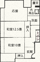イメージ：楽山 -LUXZAN-ラクザン 露天風呂付き特別室 間取り図